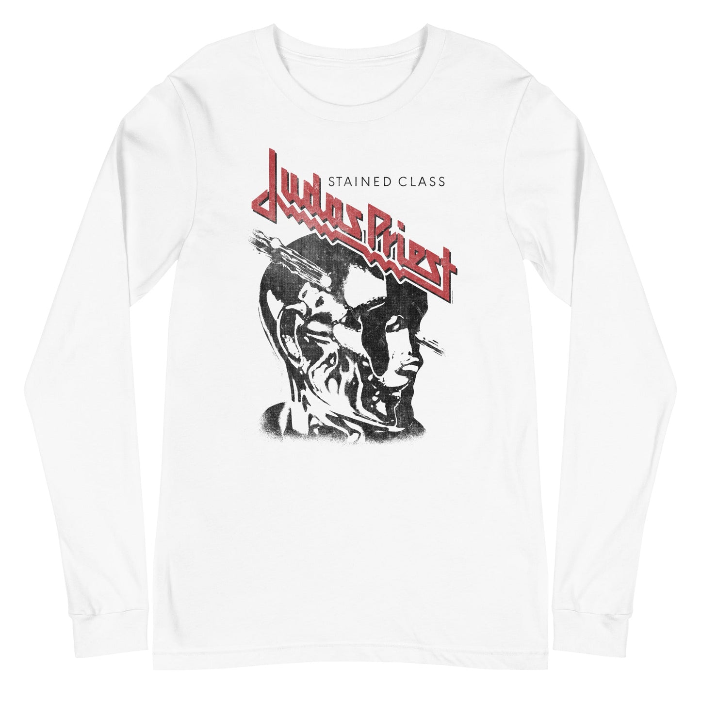 MerchMoment Judas Priest - Look Left Long Sleeve T-Shirt White