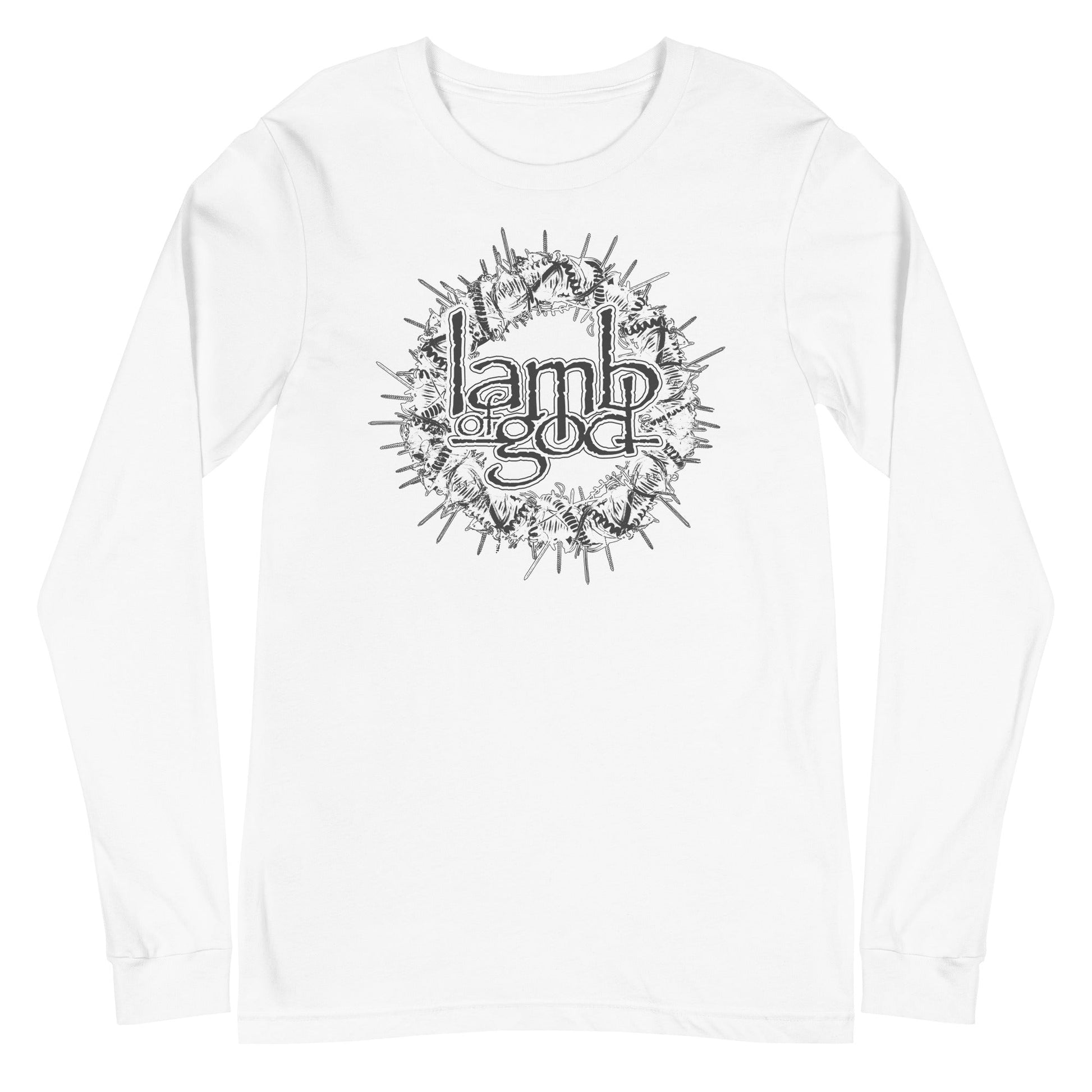 MerchMoment Lamb of God - Badge Logo Long Sleeve T-Shirt White