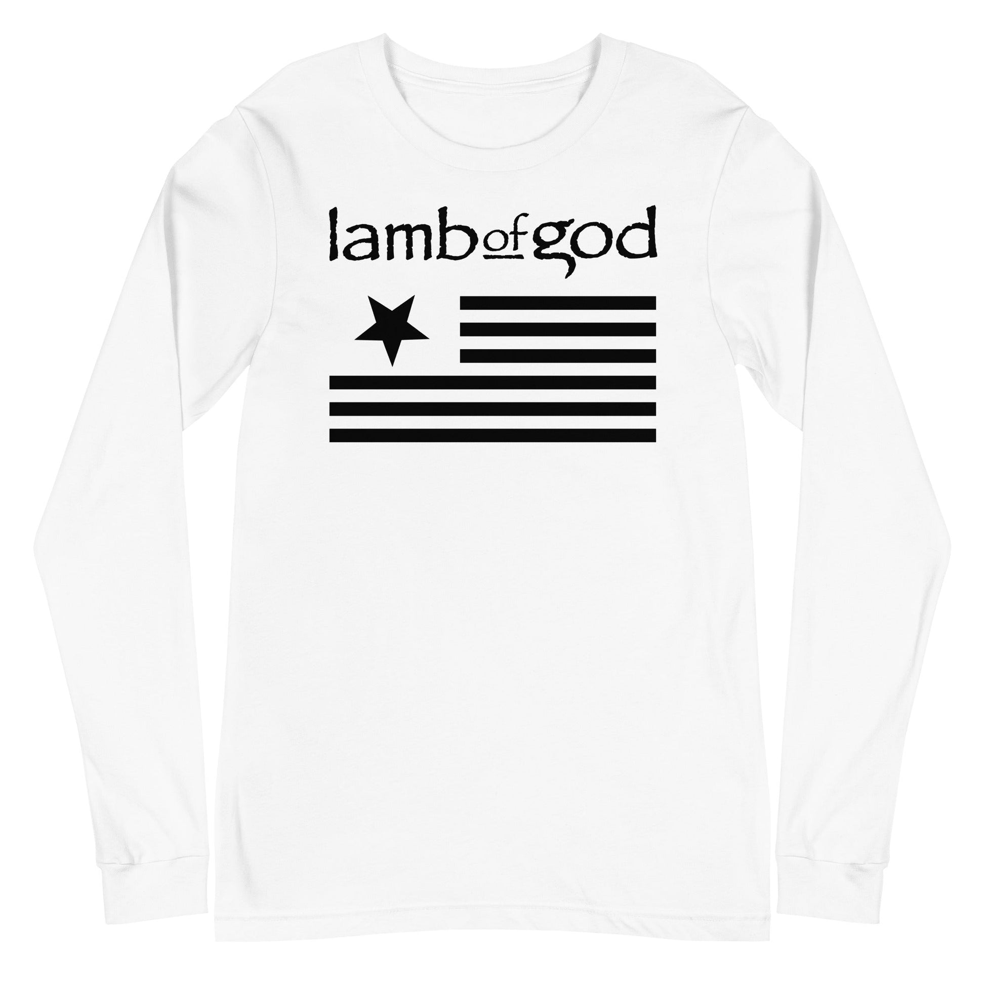 MerchMoment Lamb of God - Black Flag Long Sleeve T-Shirt White
