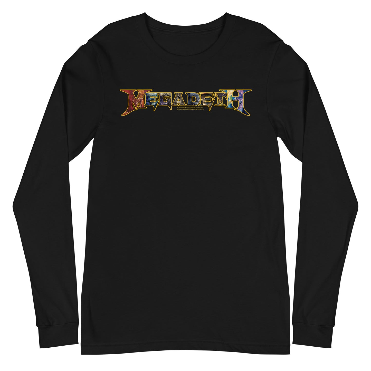 MerchMoment Megadeth - Vic Lettered Logo Long Sleeve T-Shirt Black