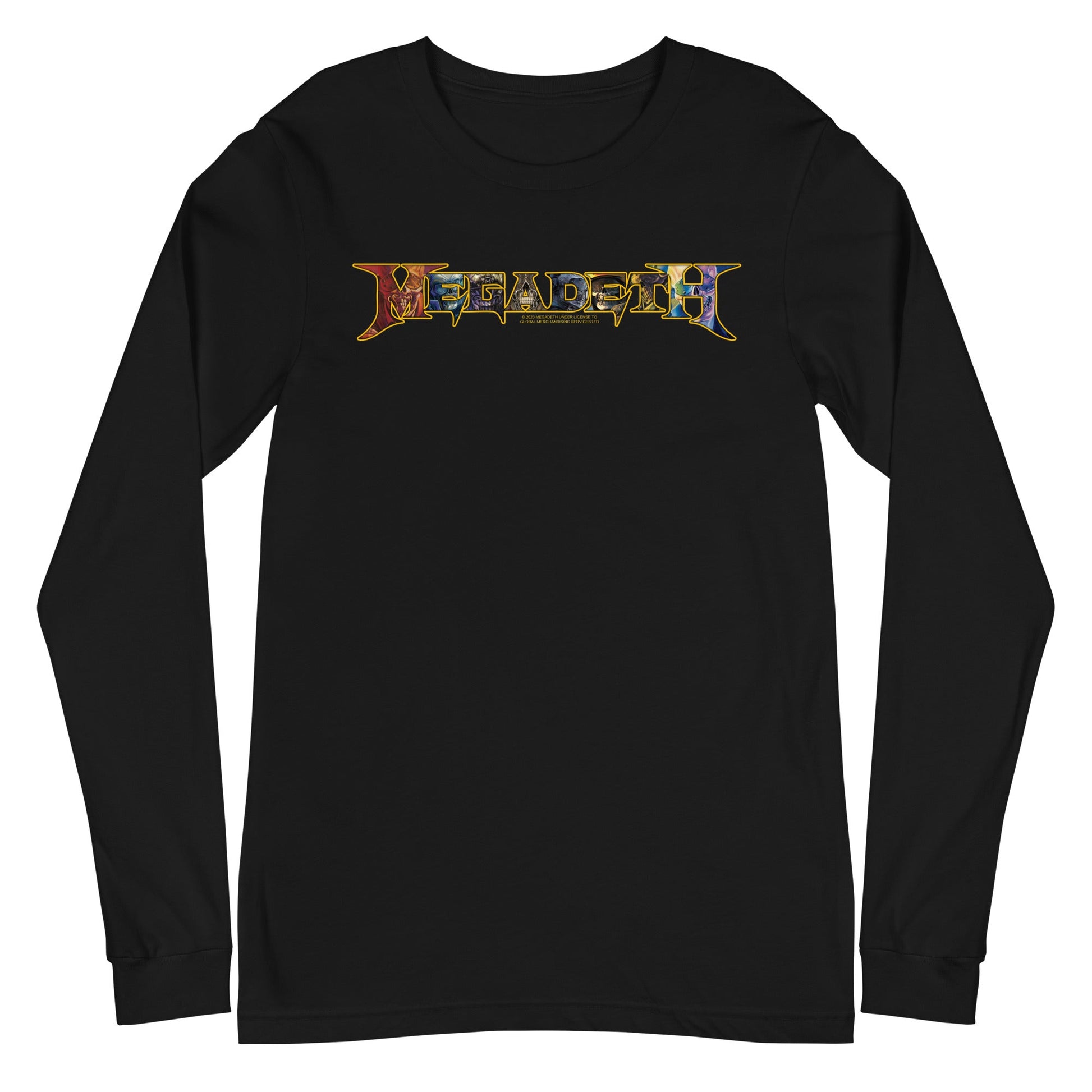 MerchMoment Megadeth - Vic Lettered Logo Long Sleeve T-Shirt Black