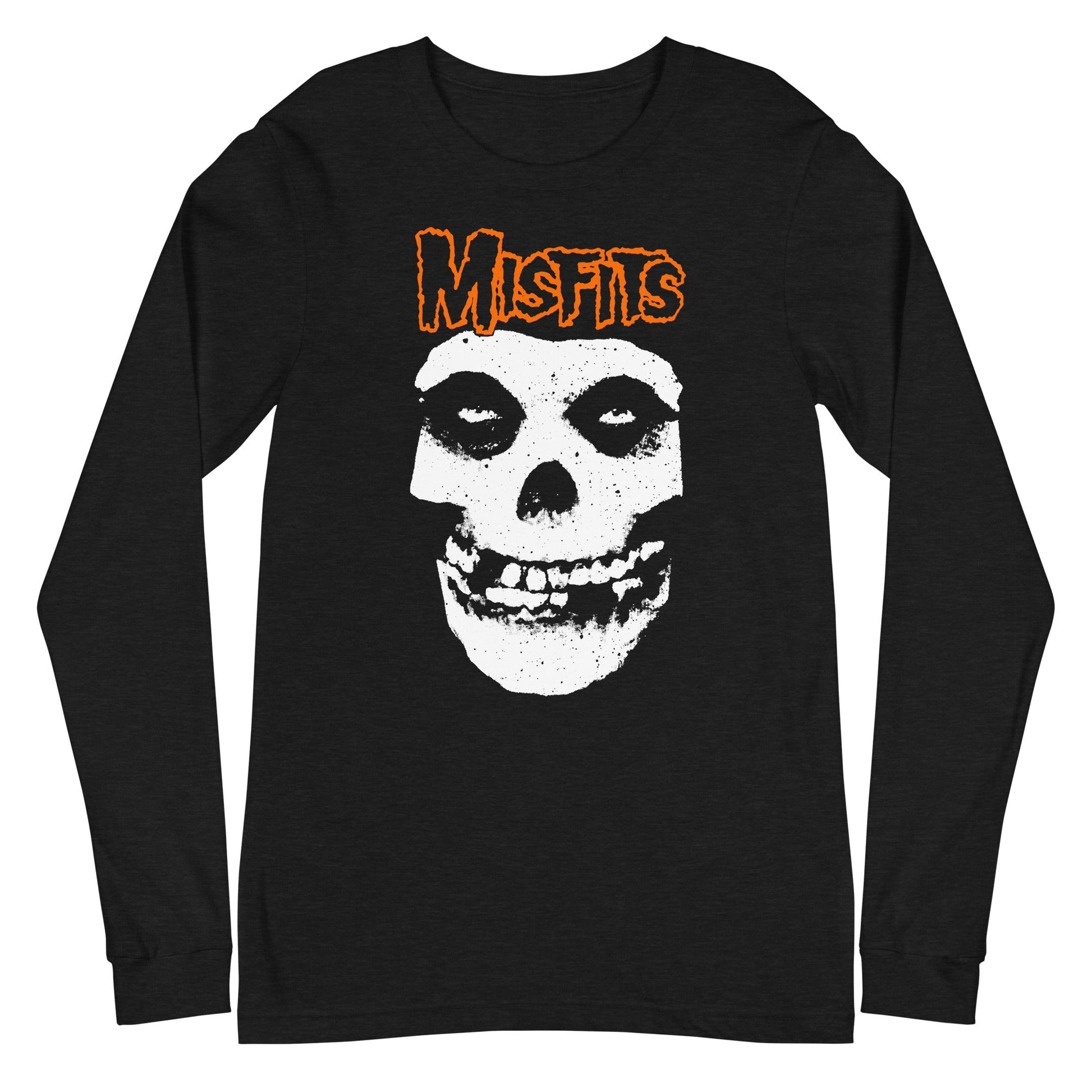 MerchMoment Misfits - Orange Skull Long Sleeve T-Shirt Black