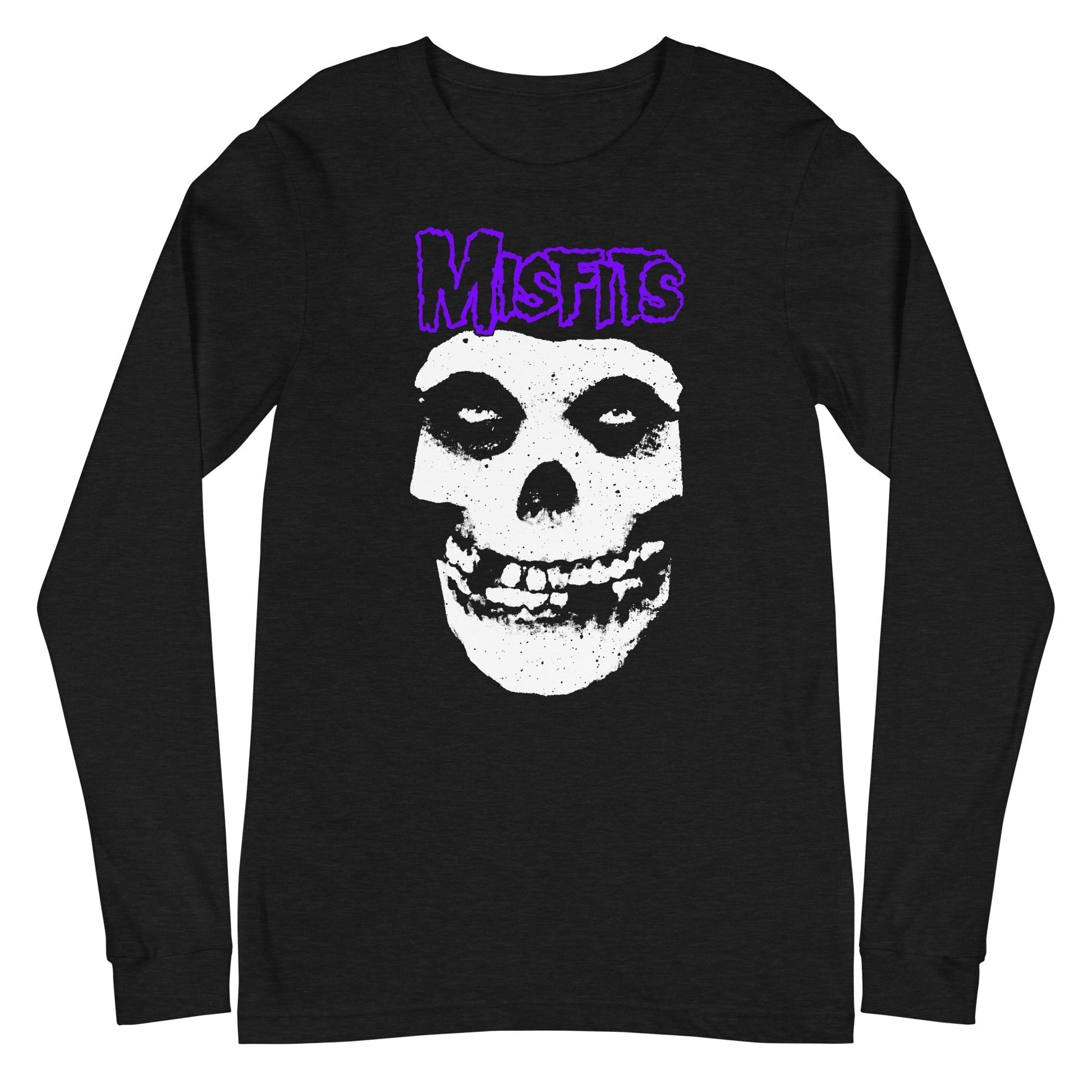 MerchMoment Misfits - Purple Skull Long Sleeve T-Shirt Black