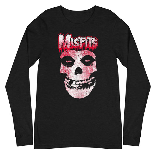 MerchMoment Misfits - Tagged Skull Long Sleeve T-Shirt Black