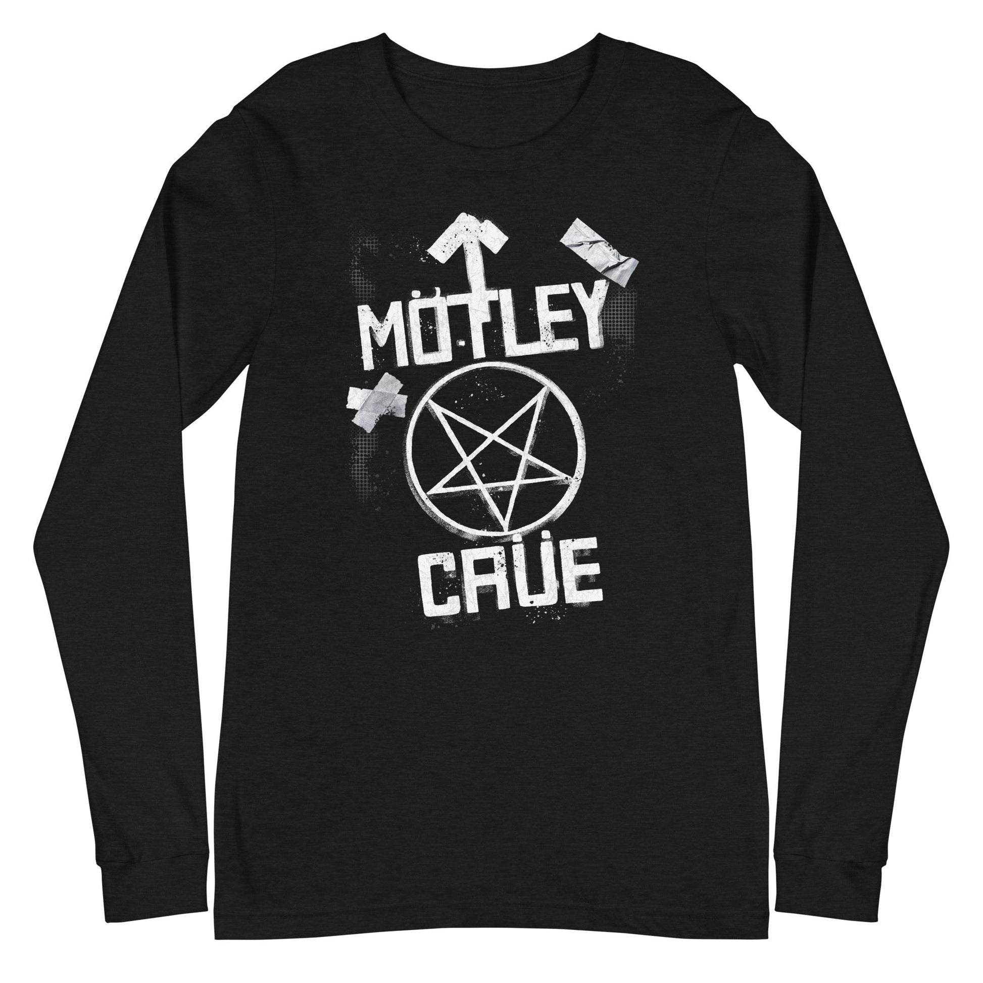 MerchMoment Motley Crue - Black and White Logo Long Sleeve T-Shirt Black