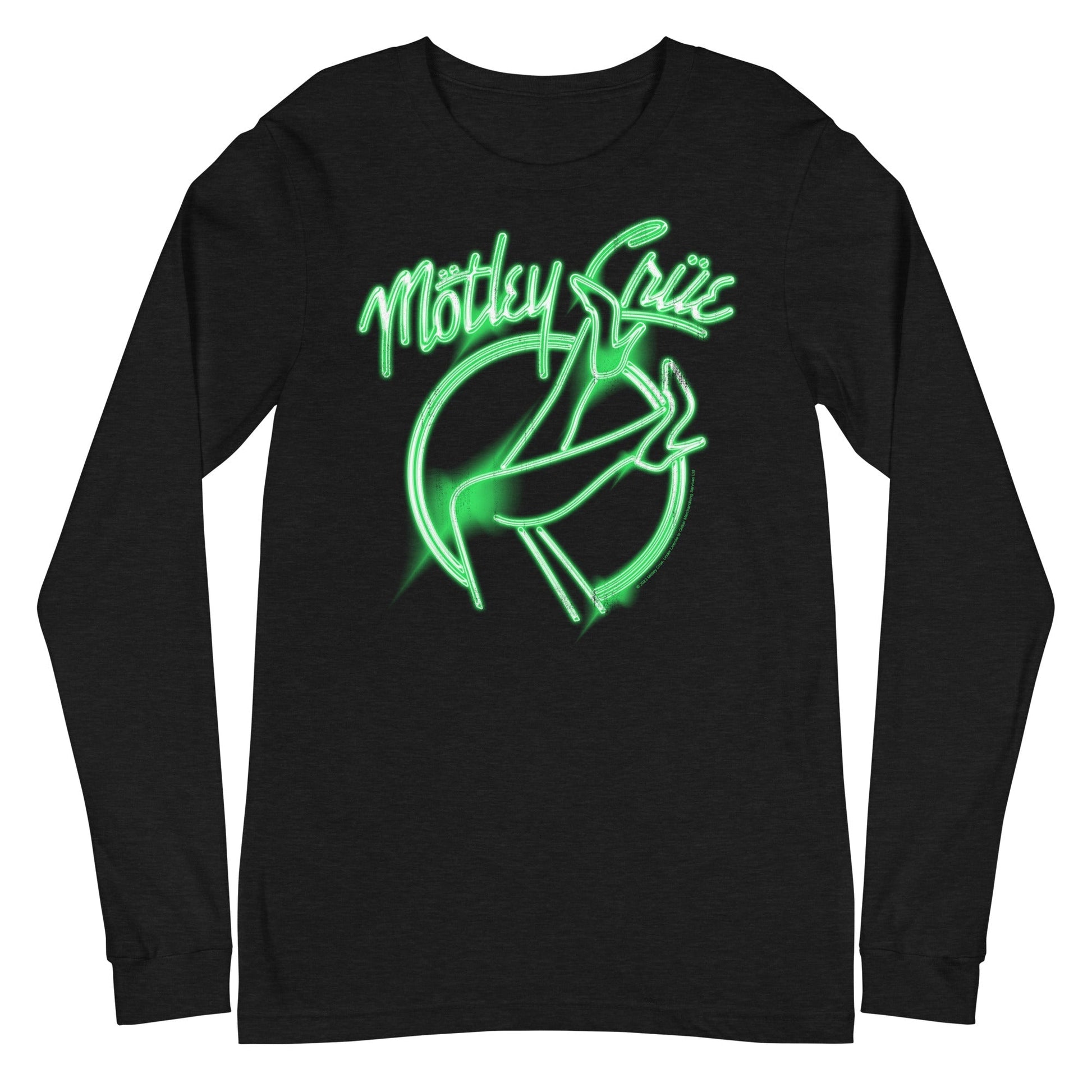 MerchMoment Motley Crue - Neon Green Girls Long Sleeve T-Shirt Black