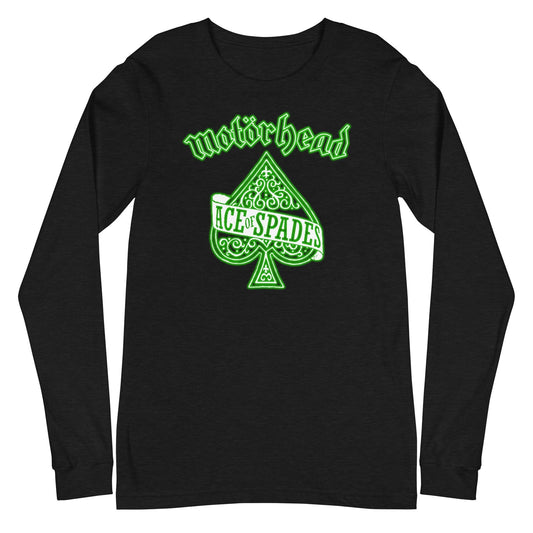 MerchMoment Motorhead - Green Ace Long Sleeve T-Shirt Black
