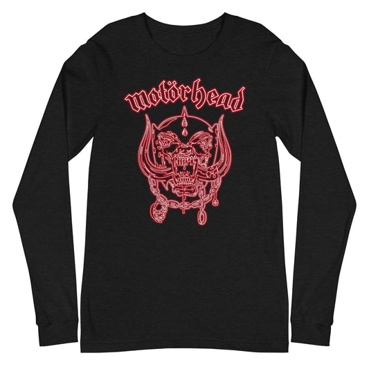 MerchMoment Motorhead - Neon Red Warpig Long Sleeve T-Shirt Black