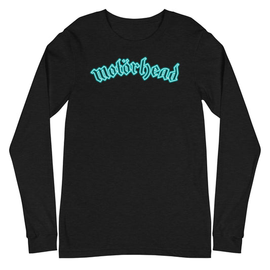 MerchMoment Motorhead - Neon Teal Moon Long Sleeve T-Shirt Black