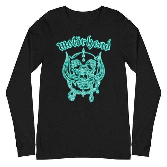 MerchMoment Motorhead - Neon Teal Warpig Long Sleeve T-Shirt Black