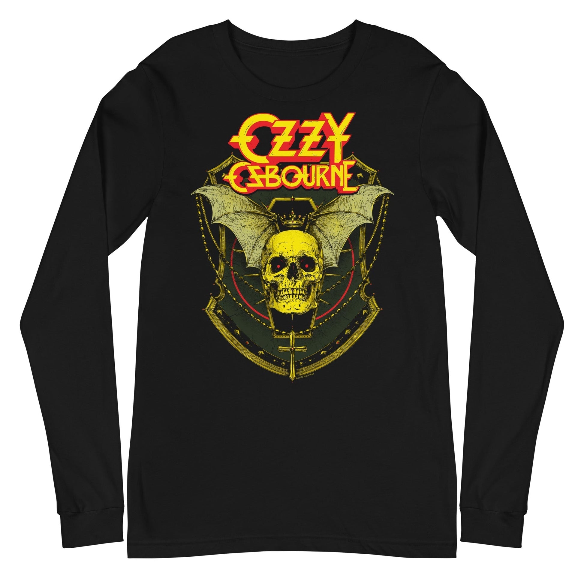 MerchMoment Ozzy Osbourne - Bat Skull Long Sleeve T-Shirt Black