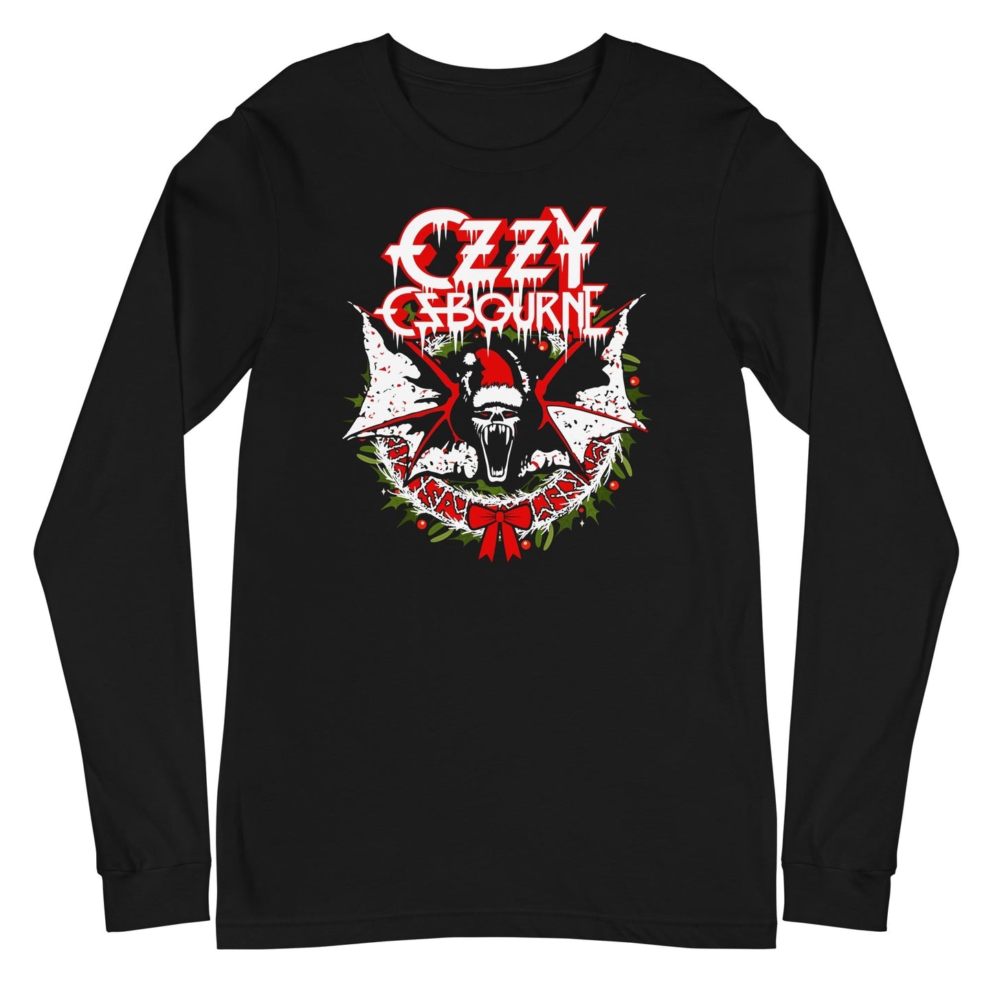 MerchMoment Ozzy Osbourne - Christmas Long Sleeve T-Shirt Black