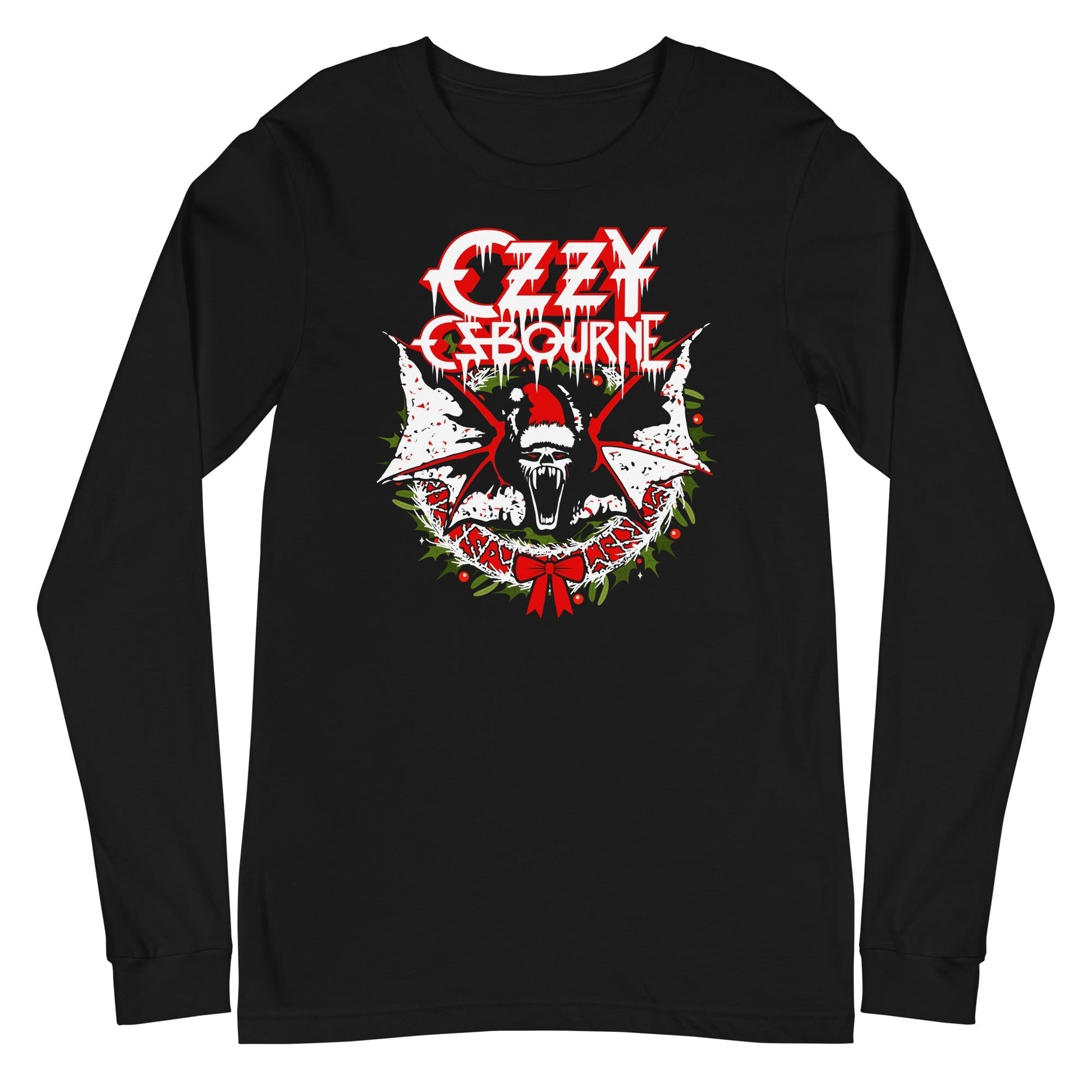MerchMoment Ozzy Osbourne - Christmas Long Sleeve T-Shirt Black