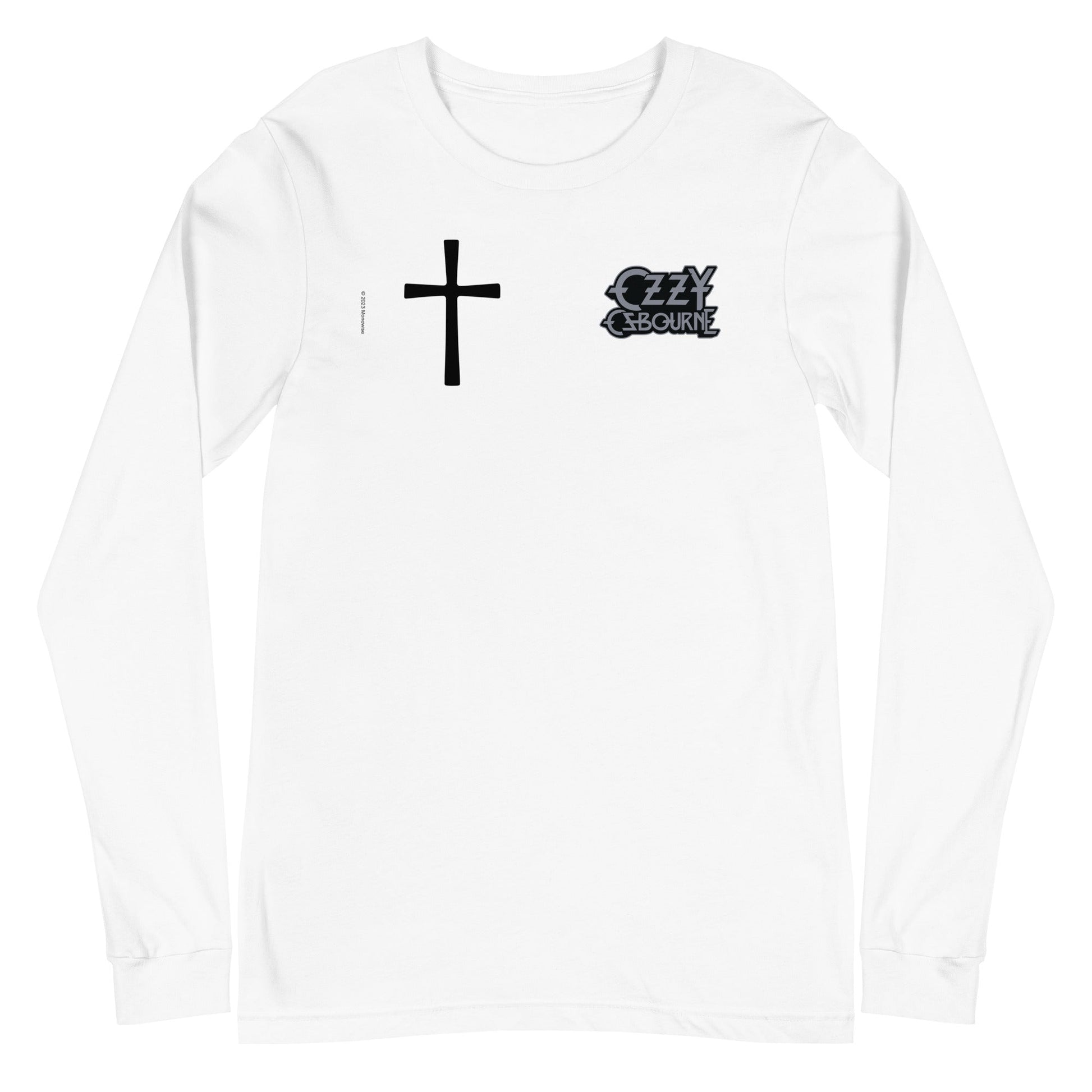 MerchMoment Ozzy Osbourne - Cross Logo Long Sleeve T-Shirt White