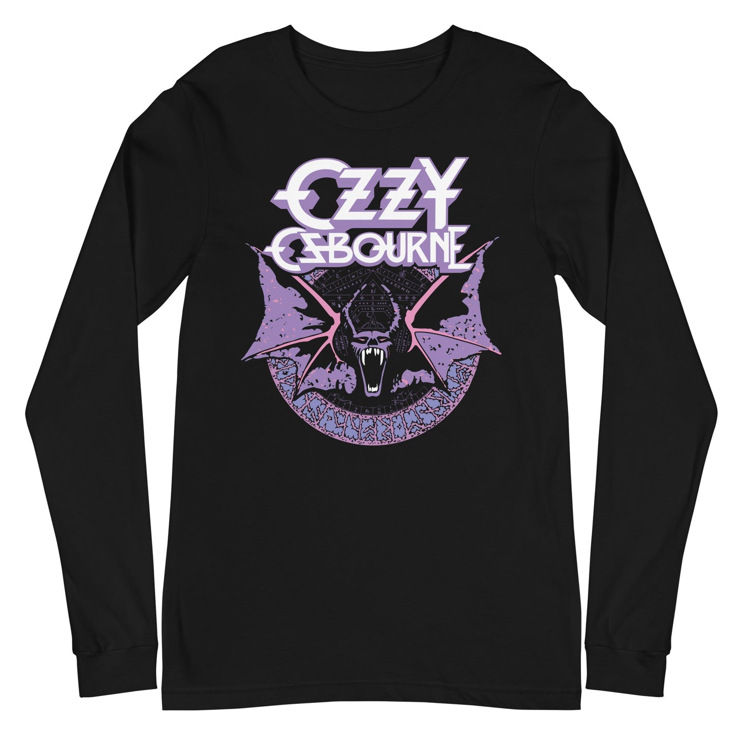 MerchMoment Ozzy Osbourne - Purple Bat Long Sleeve T-Shirt Black