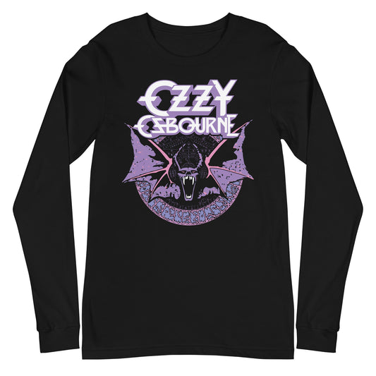 MerchMoment Ozzy Osbourne - Purple Bat Long Sleeve T-Shirt Black