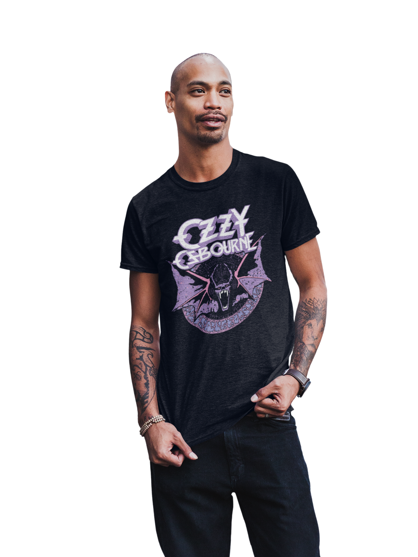MerchMoment Ozzy Osbourne - Purple Bat T-Shirt Black
