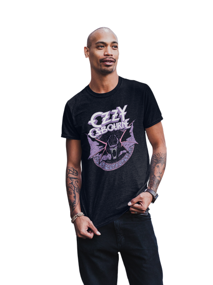 MerchMoment Ozzy Osbourne - Purple Bat T-Shirt Black