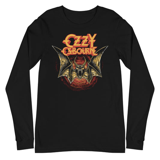 MerchMoment Ozzy Osbourne - Screaming Bat Long Sleeve T-Shirt Black