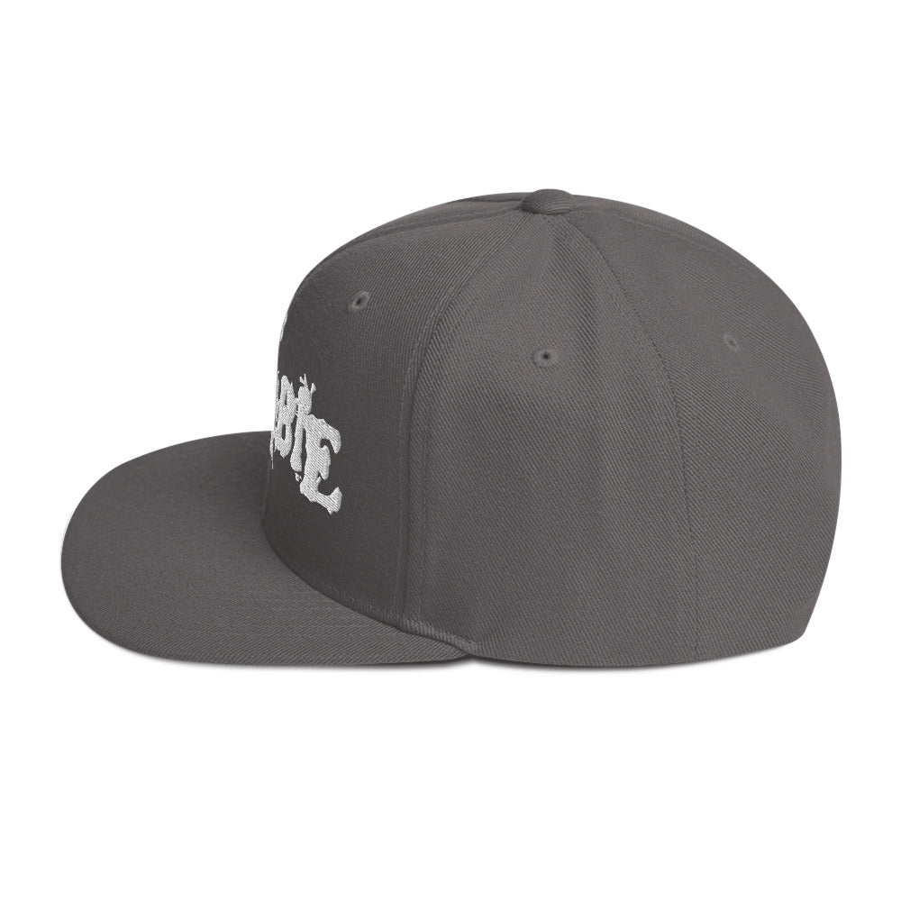 MerchMoment Rob Zombie Classic Logo Grey Embroidered Snap Back Hat