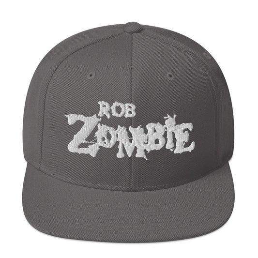 MerchMoment Rob Zombie Classic Logo Grey Embroidered Snap Back Hat