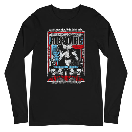 MerchMoment Rob Zombie - Comic Book Long Sleeve T-Shirt Black