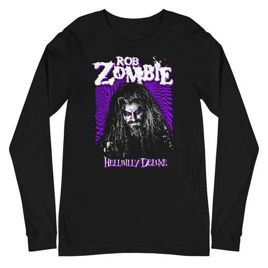 MerchMoment Rob Zombie - Hellbilly Purple Long Sleeve T-Shirt Black