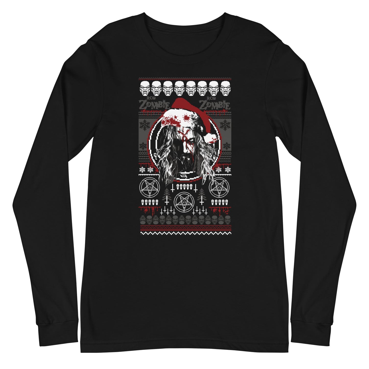 MerchMoment Rob Zombie - Merry Christmas Long Sleeve T-Shirt Black