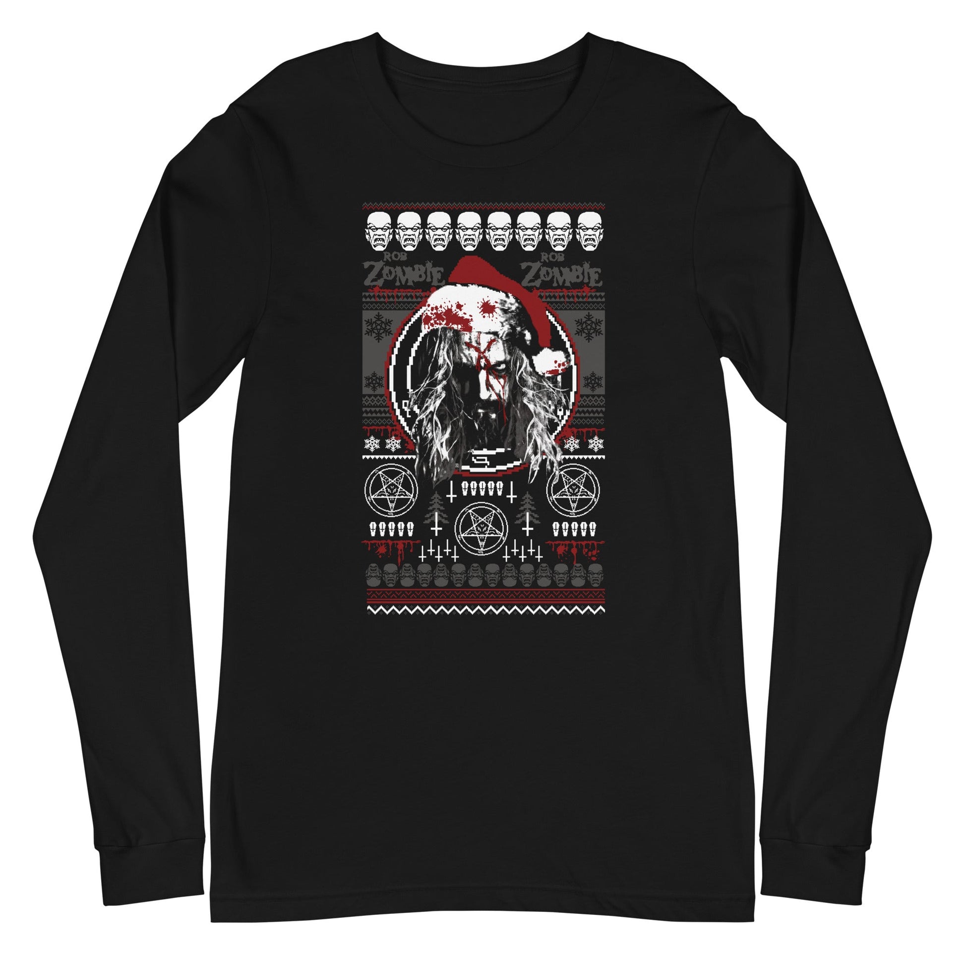 MerchMoment Rob Zombie - Merry Christmas Long Sleeve T-Shirt Black