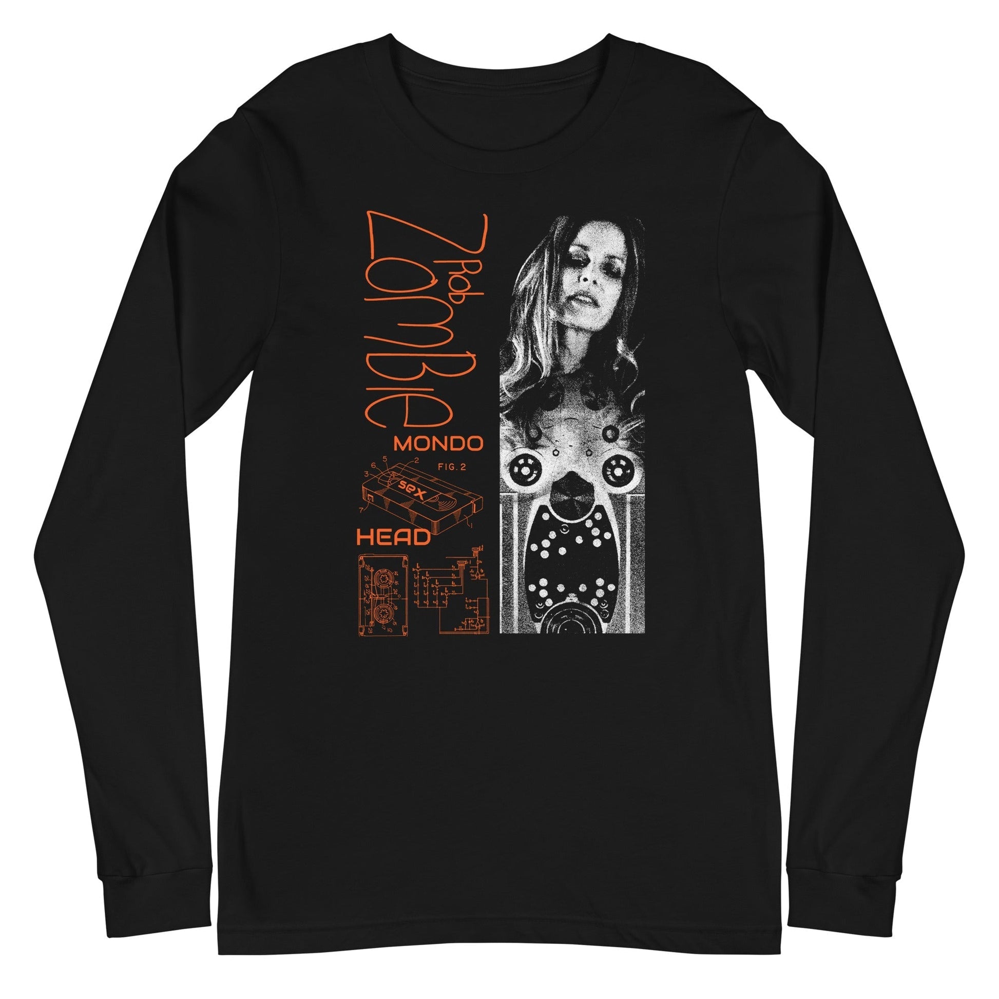 MerchMoment Rob Zombie - Mondo Head Long Sleeve T-Shirt Black