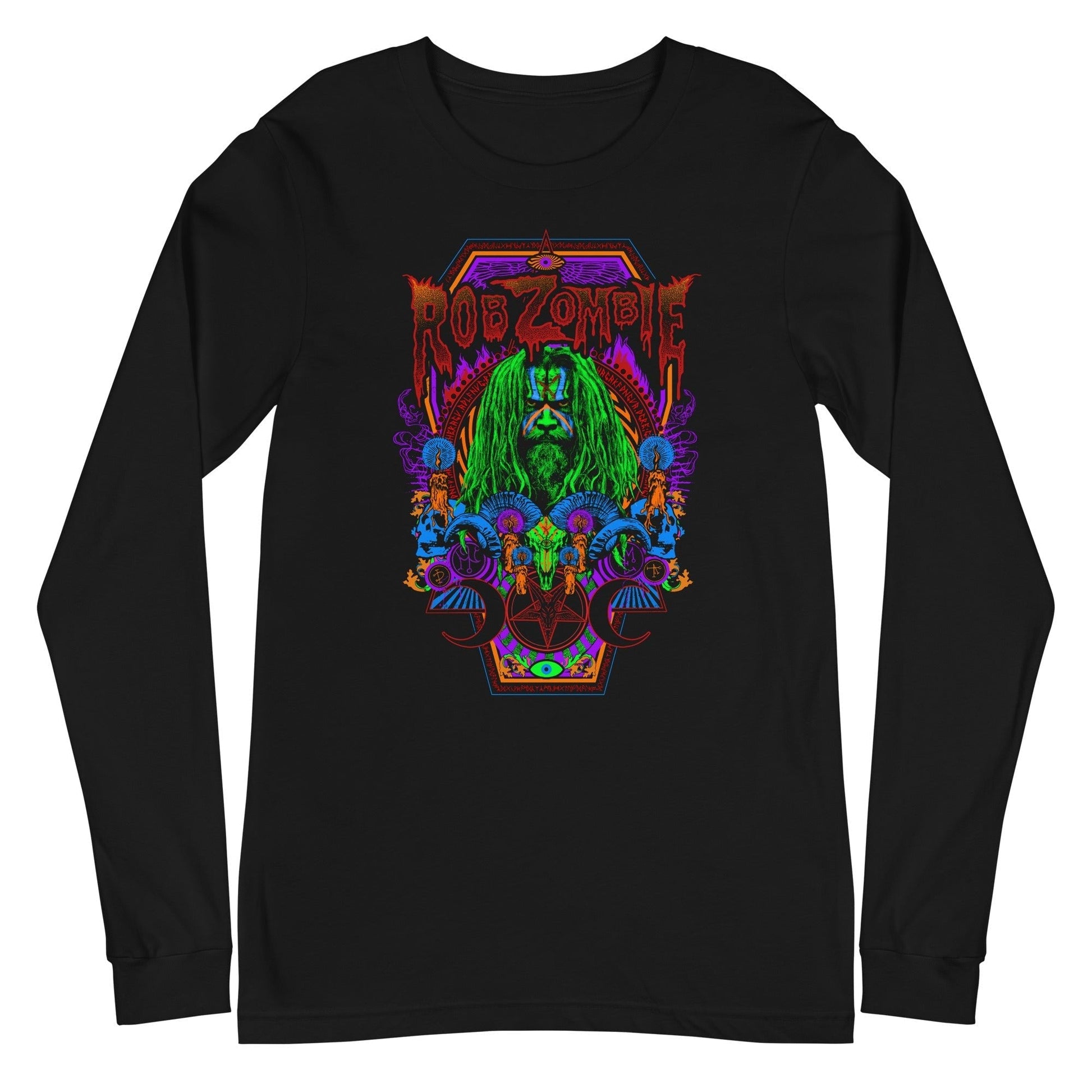 MerchMoment Rob Zombie - Psychedelic Long Sleeve T-Shirt Black