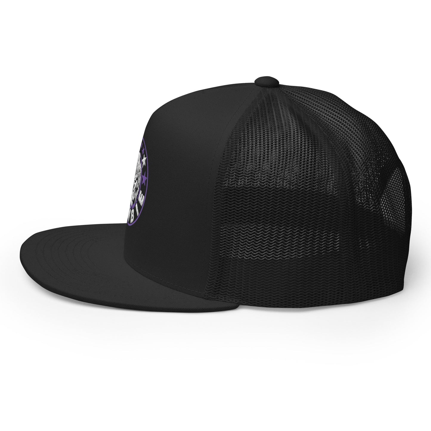 MerchMoment Rob Zombie Purple Circle Embroidered Trucker Hat