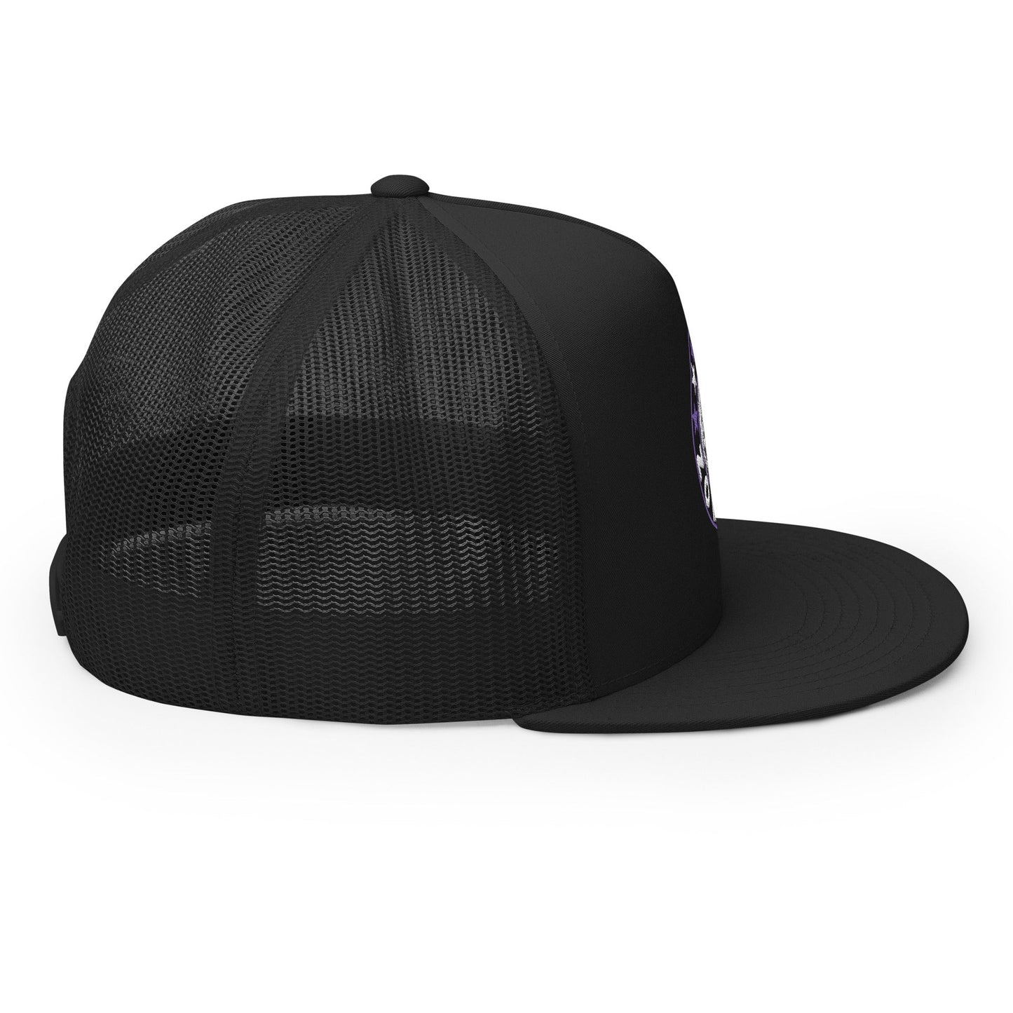 MerchMoment Rob Zombie Purple Circle Embroidered Trucker Hat