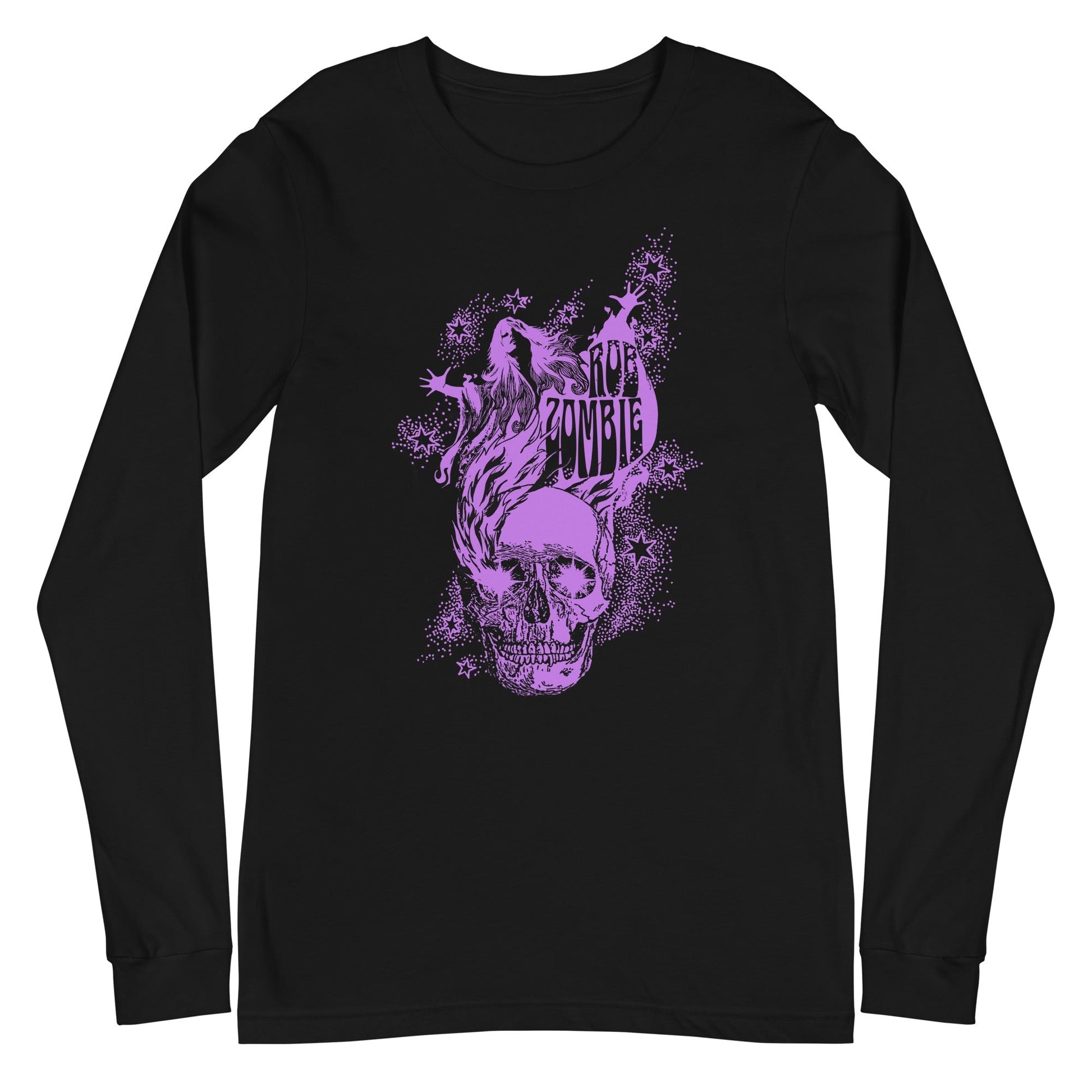 MerchMoment Rob Zombie - Purple Skull Long Sleeve T-Shirt Black