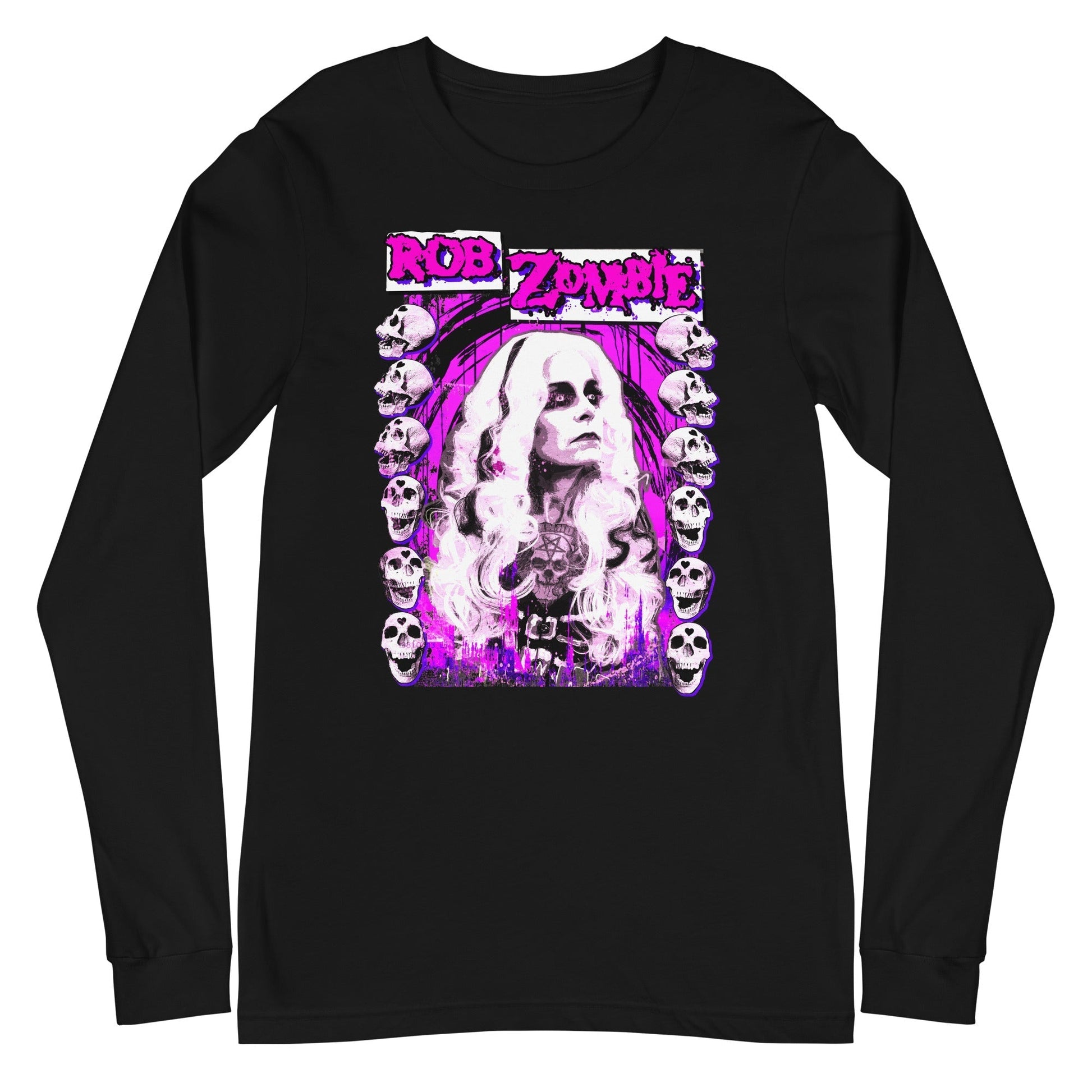 MerchMoment Rob Zombie - Rob Skulls Long Sleeve T-Shirt Black