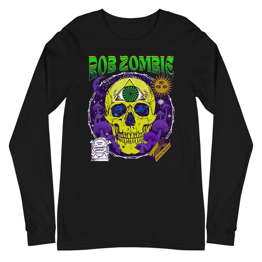 MerchMoment Rob Zombie - Yellow Skull Long Sleeve T-Shirt Black