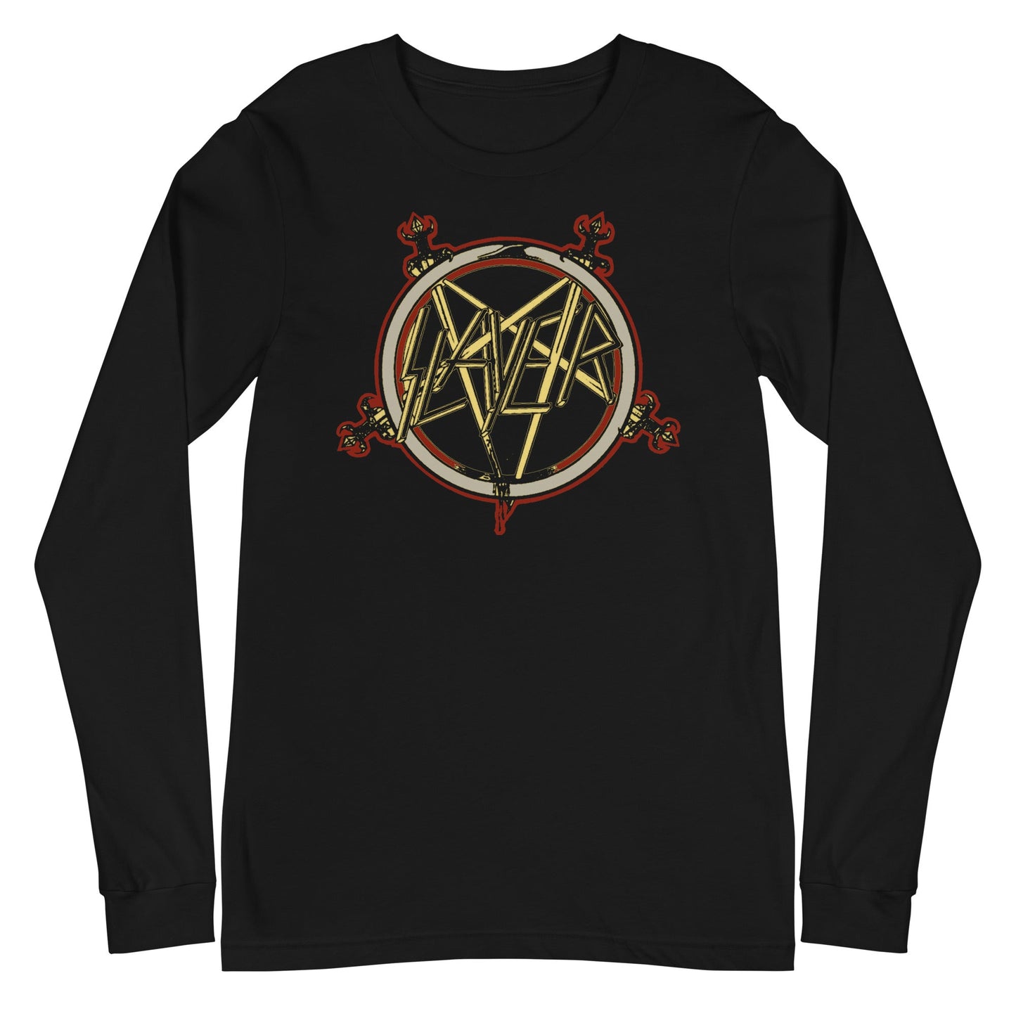 MerchMoment Slayer - Pentagram Logo Long Sleeve T-Shirt Black