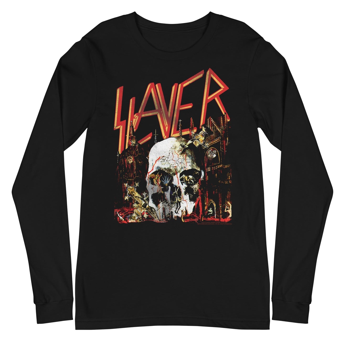 MerchMoment Slayer - South Skull Long Sleeve T-Shirt Black