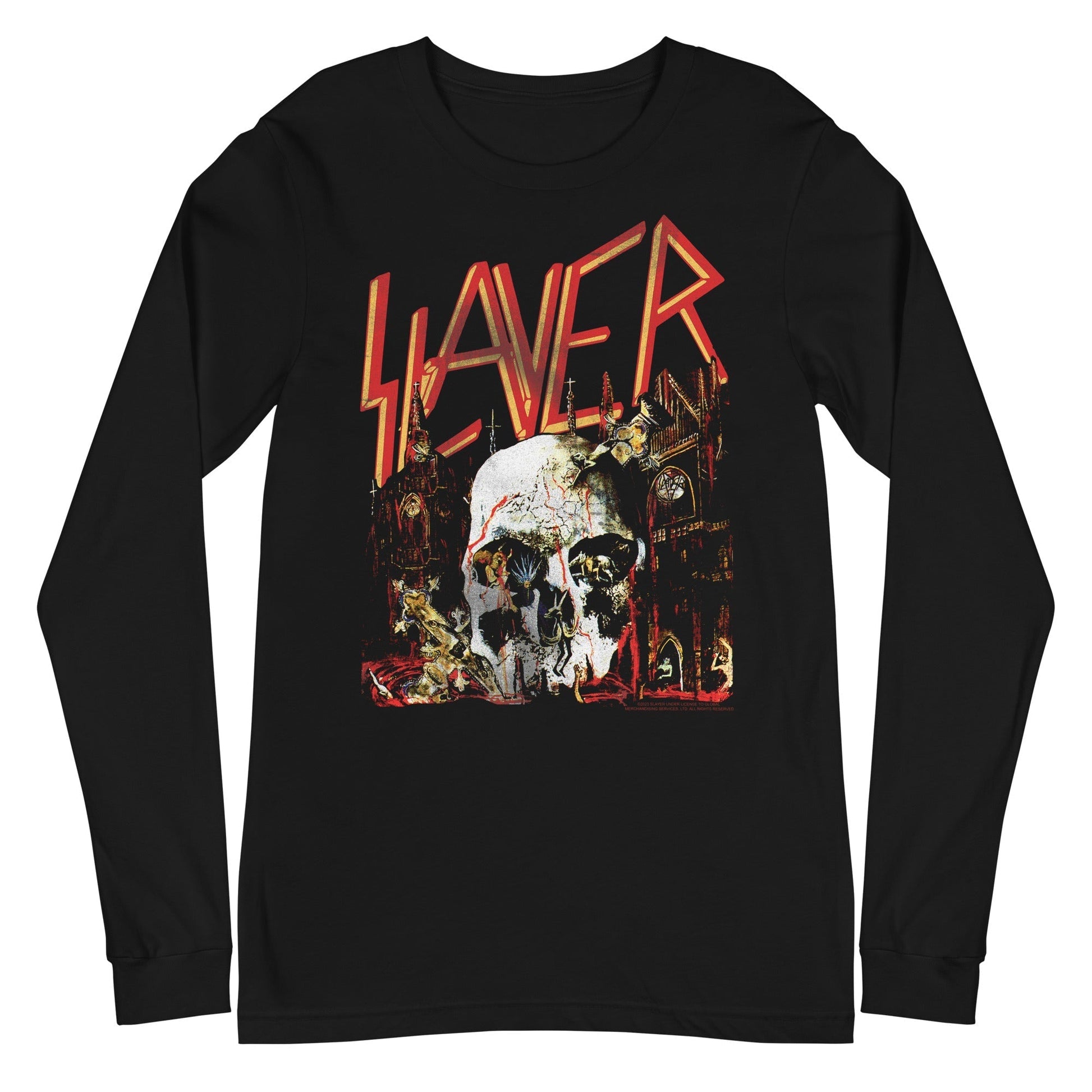 MerchMoment Slayer - South Skull Long Sleeve T-Shirt Black