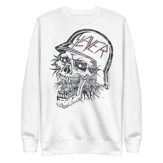 MerchMoment Slayer - Stamped Skull Sweatshirt White