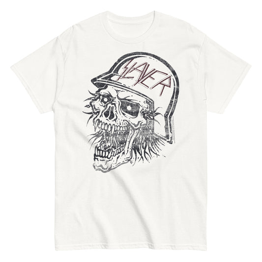 MerchMoment Slayer - Stamped Skull T-Shirt White