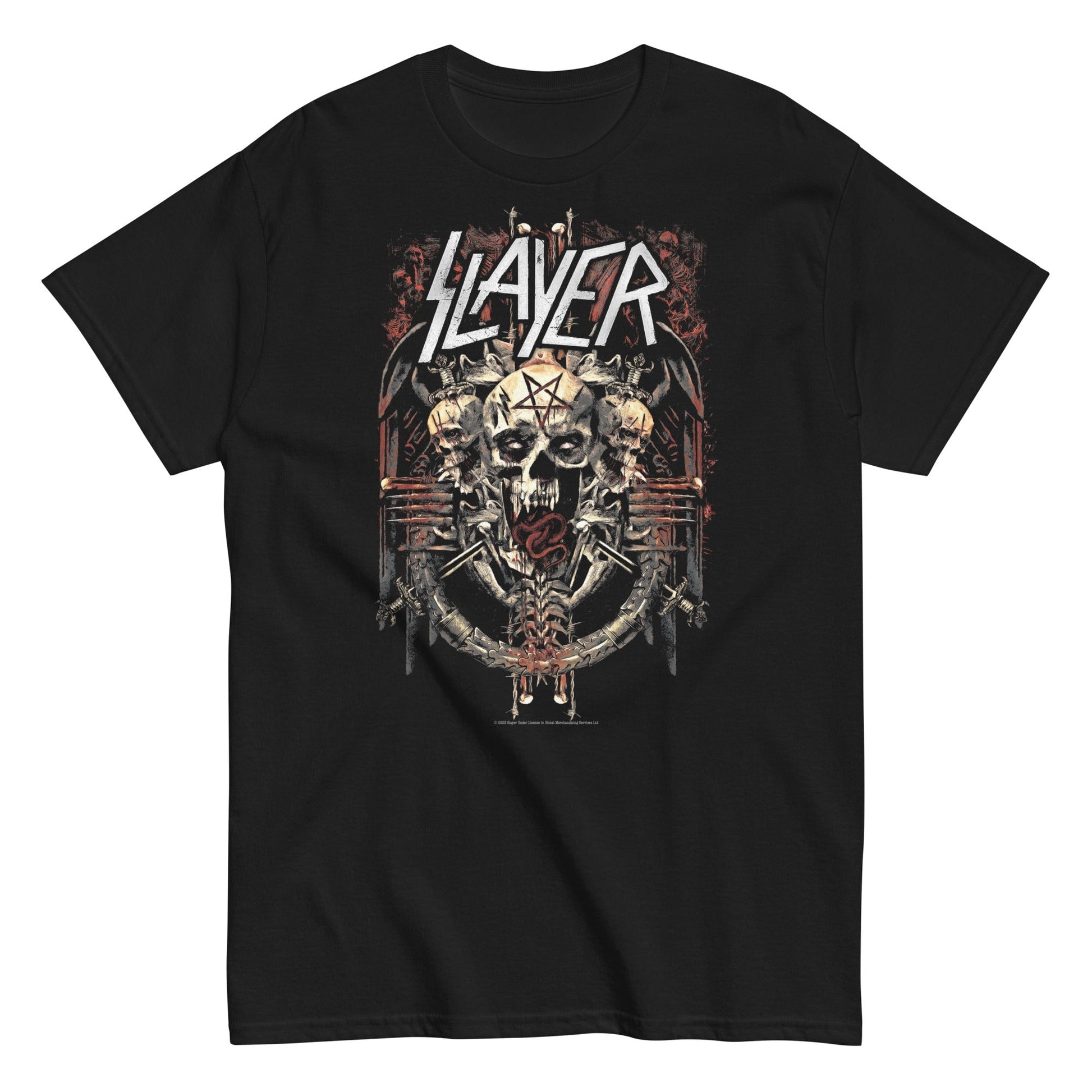 MerchMoment Slayer - Triple Skull T-Shirt Black