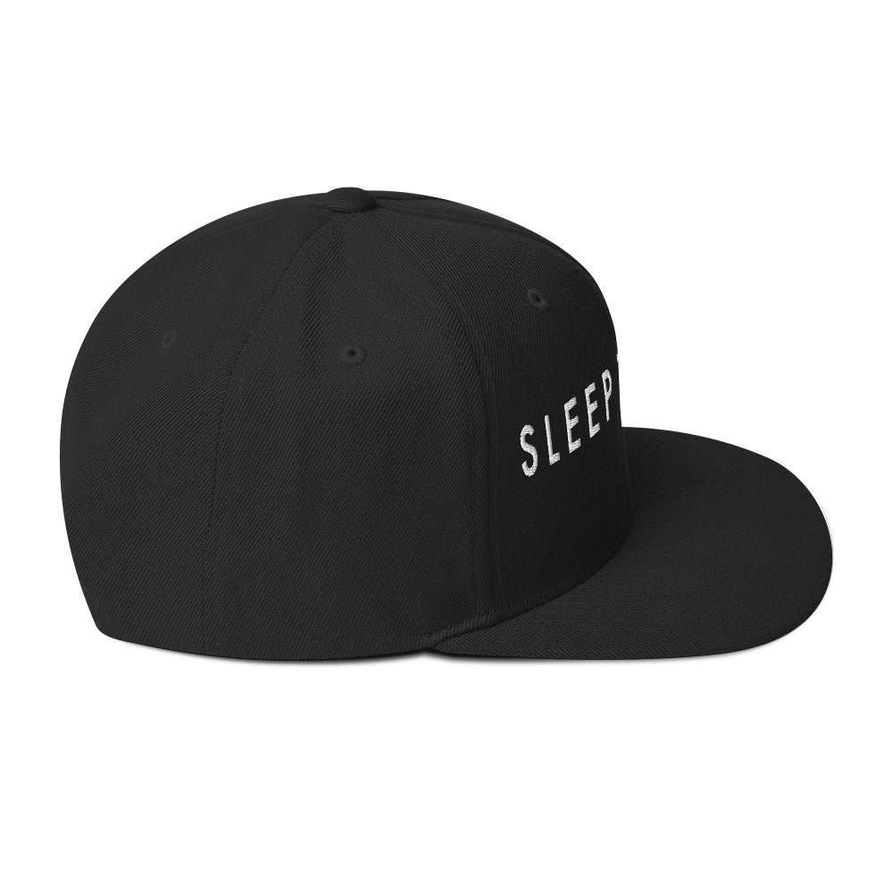 MerchMoment Sleep Token Logo White Embroidered Snap Back Hat