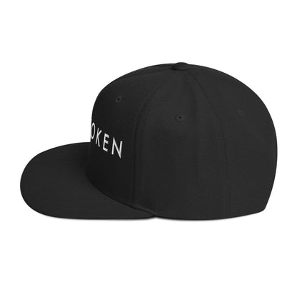 MerchMoment Sleep Token Logo White Embroidered Snap Back Hat