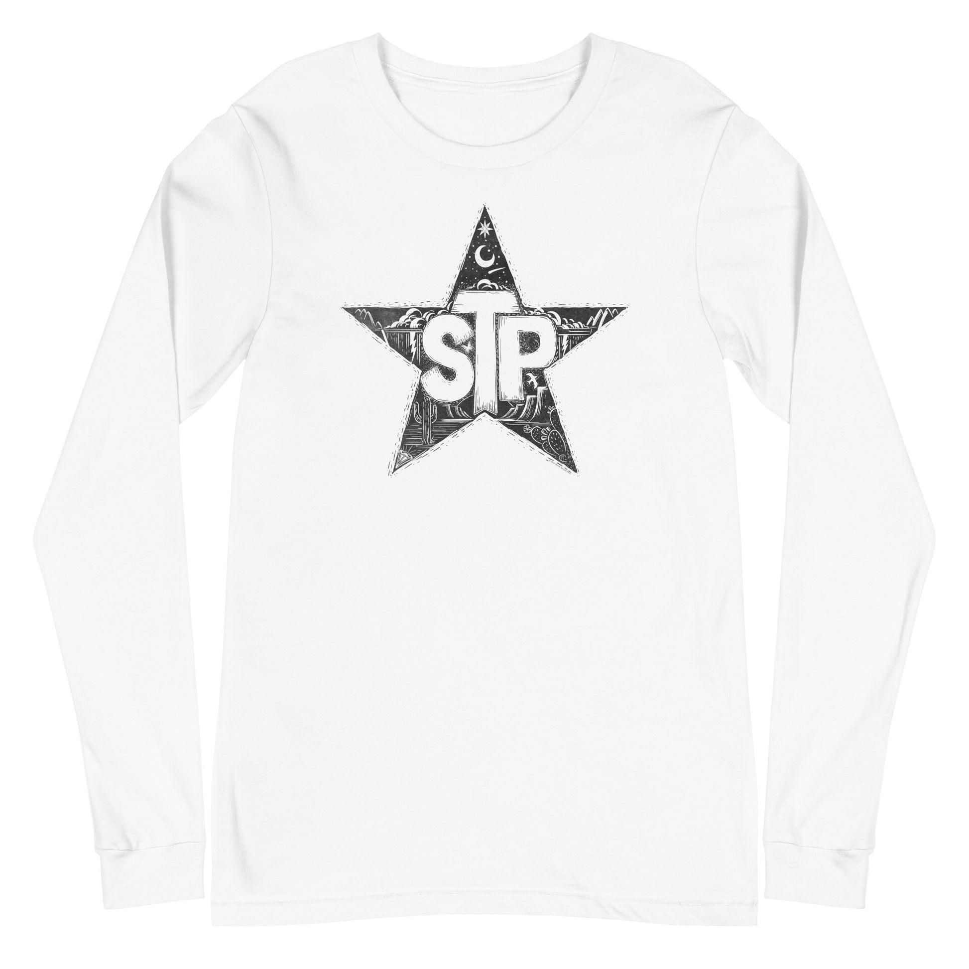 MerchMoment Stone Temple Pilots - Star Long Sleeve T-Shirt White