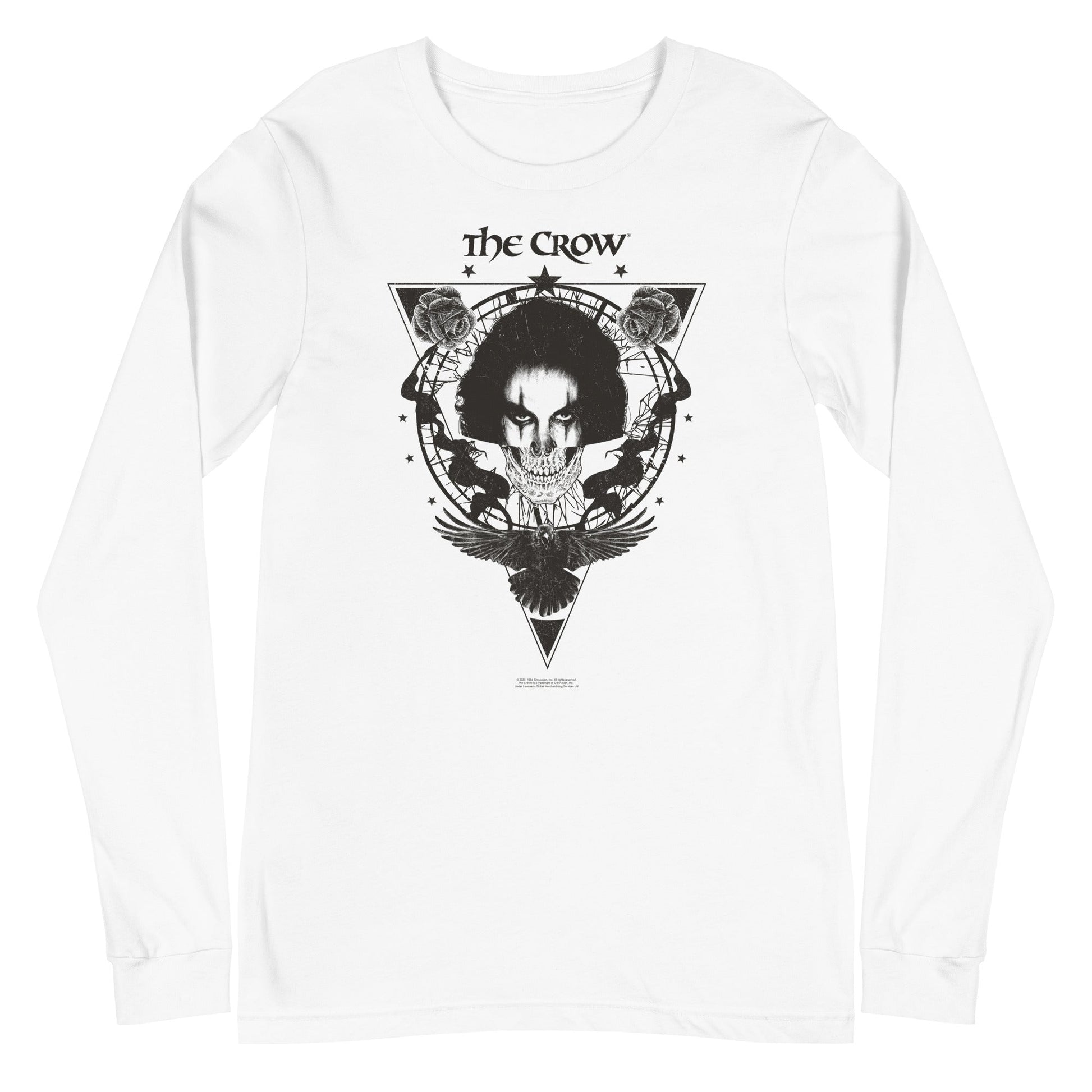 MerchMoment The Crow - Badge Emblem Long Sleeve T-Shirt White