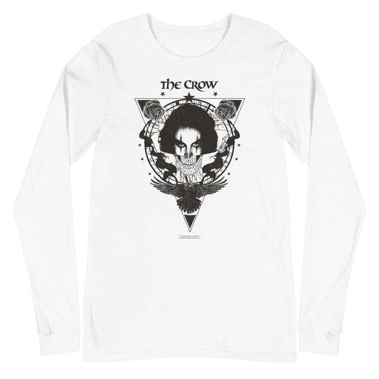 MerchMoment The Crow - Badge Emblem Long Sleeve T-Shirt White