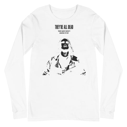 MerchMoment The Crow - Black Outline Long Sleeve T-Shirt White