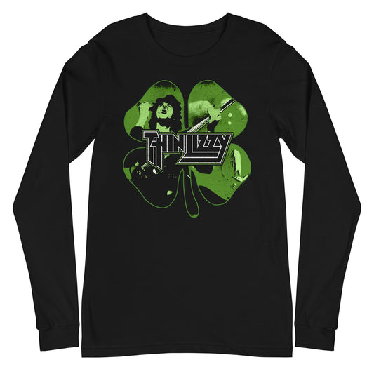 MerchMoment Thin Lizzy - 4 Leaf Icons Long Sleeve T-Shirt Black