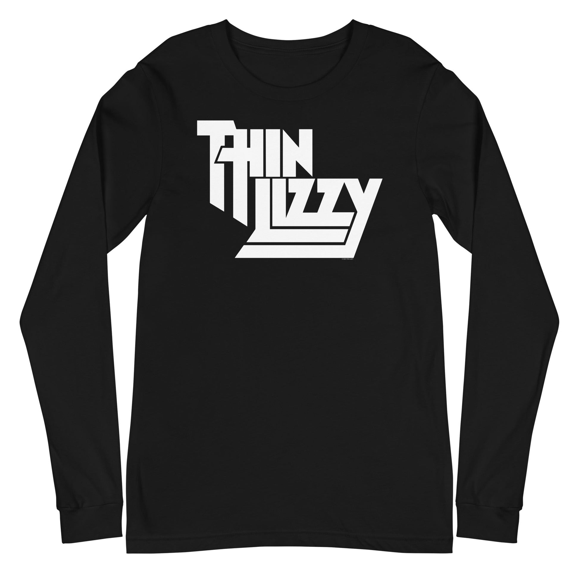 MerchMoment Thin Lizzy - Classic White Logo Long Sleeve T-Shirt Black